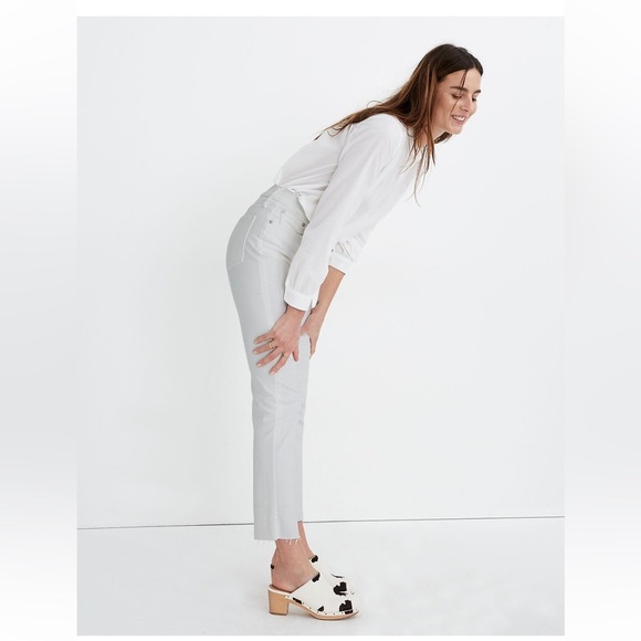 Madewell The Perfect Vintage Crop Jean in Tile White Raw hem - Picture 3 of 11